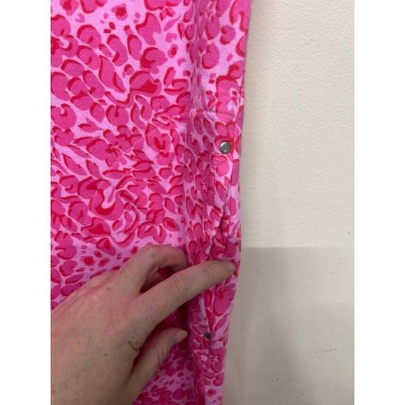 Sport Savvy Pink Print Sleeveless Dress Size Small Half Zip Athletic Tennis - Picture 3 of 5